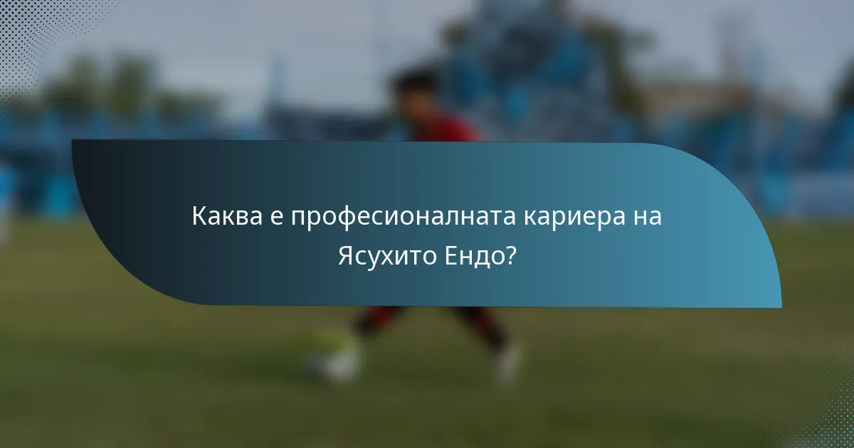 Каква е професионалната кариера на Ясухито Ендо?