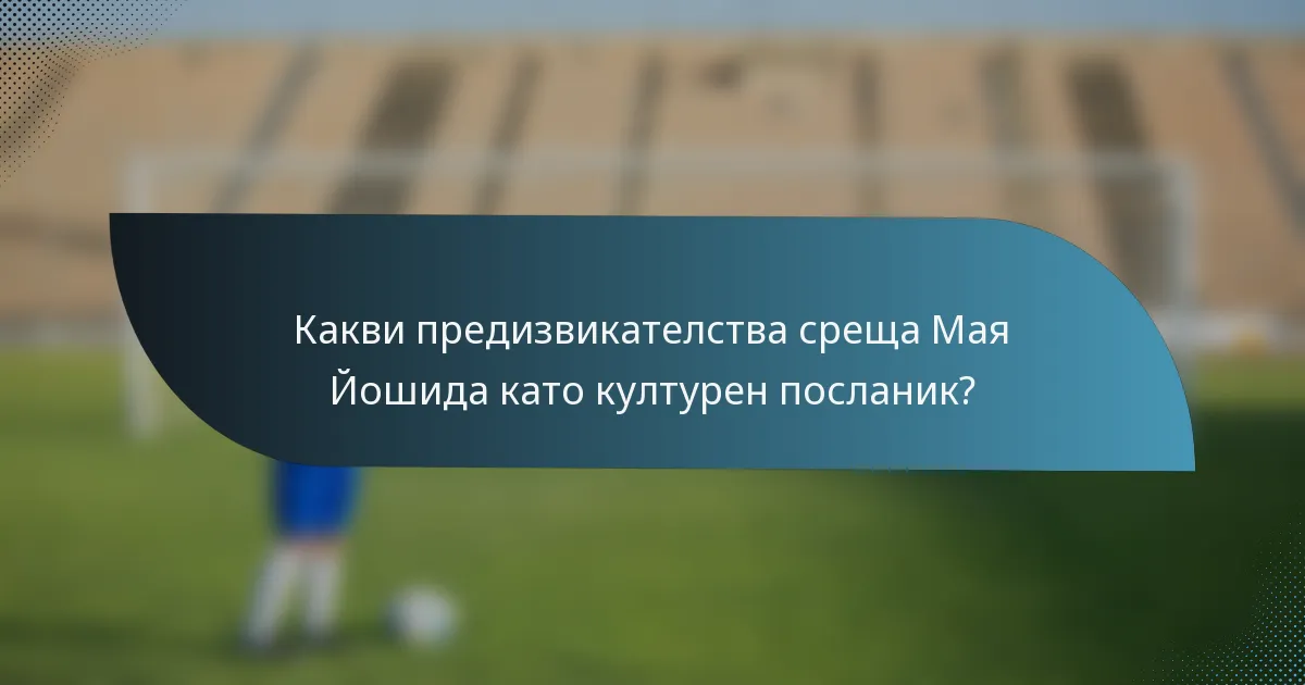 Какви предизвикателства среща Мая Йошида като културен посланик?