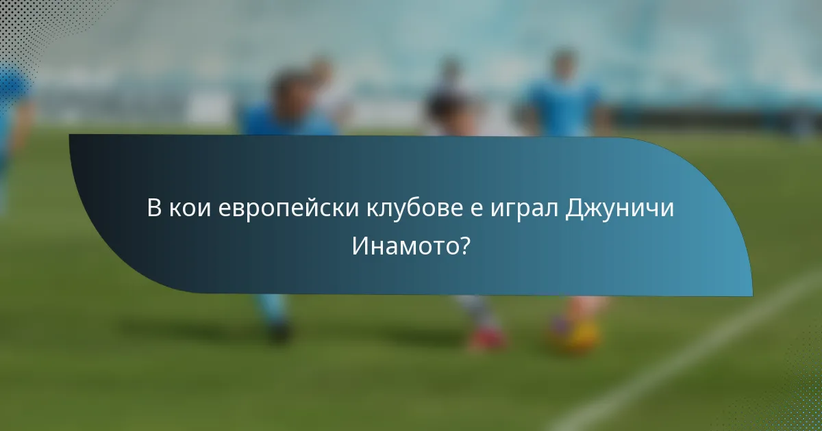 В кои европейски клубове е играл Джуничи Инамото?